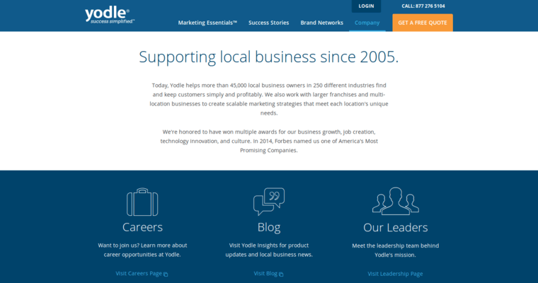 Company page of #2 Top Search Engine Optimization Firm: Yodle