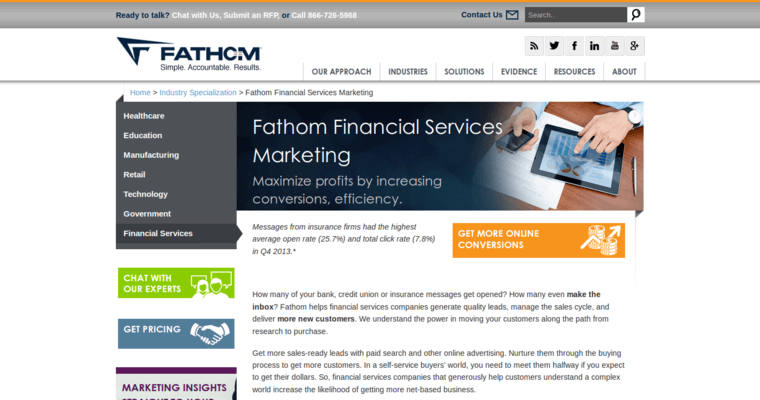 Service page of #18 Best Online Marketing Agency: Fathom