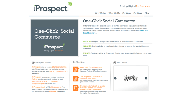 Home page of #19 Top SEO Business: iProspect