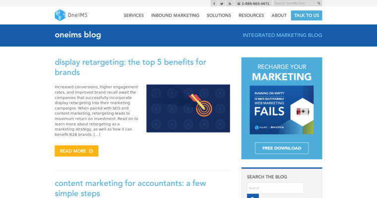 Blog page of #8 Top Online Marketing Agency: Oneims
