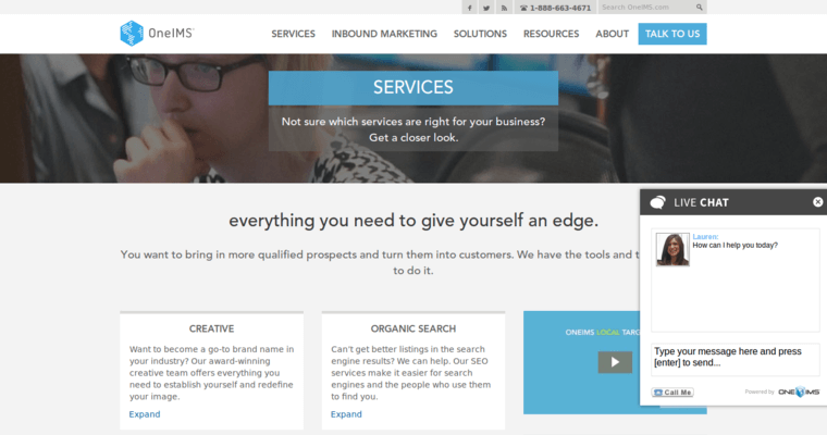 Service page of #8 Leading Online Marketing Company: Oneims