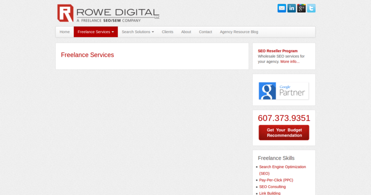 Service page of #13 Best SEO Company: Rowe Digital