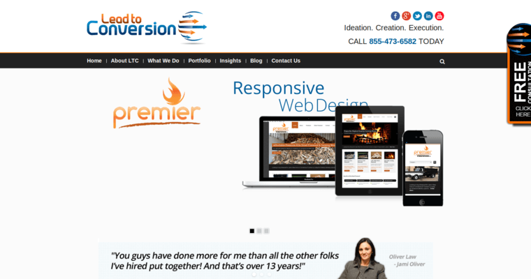 Home page of #5 Top Online Marketing Firm: Lead to Conversion