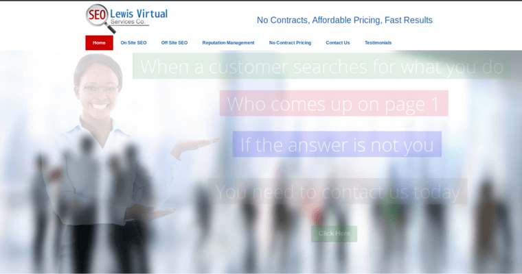 Home page of #18 Top SEO Firm: Lewis Virtual Services Co.