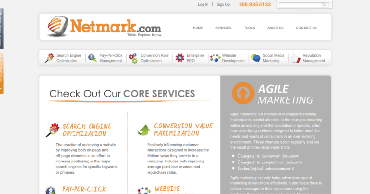 Service page of #8 Leading SEO Agency: Netmark