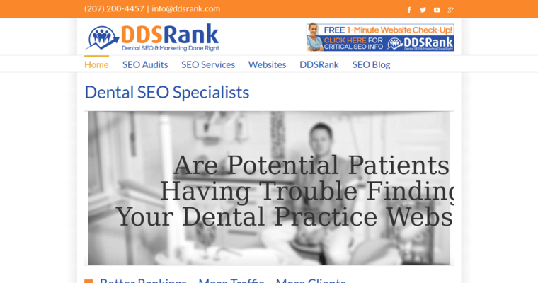 Home page of #1 Top Dental SEO Business: DDS Rank