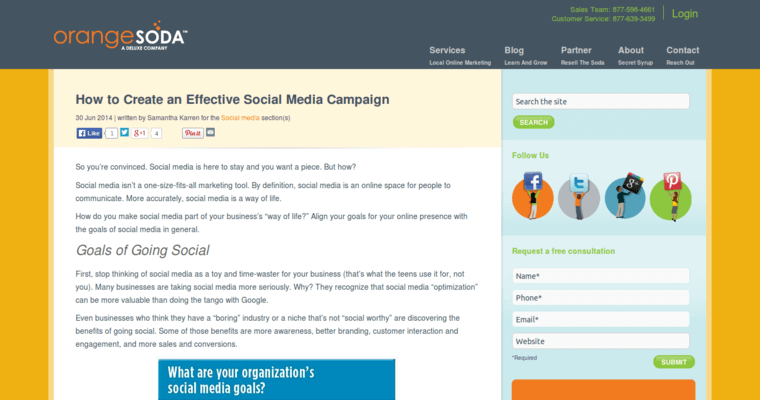 Blog page of #10 Leading Enterprise Online Marketing Agency: Orange Soda