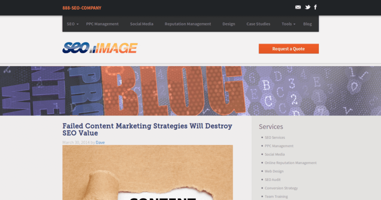 Blog page of #5 Top Enterprise Online Marketing Firm: SEO Image