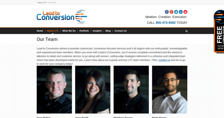 Team page of #7 Top Enterprise SEO Firm: Lead to Conversion