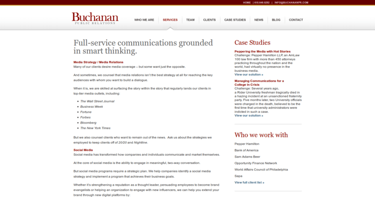 Service page of #5 Best SEO PR Business: Buchanan Public Relations