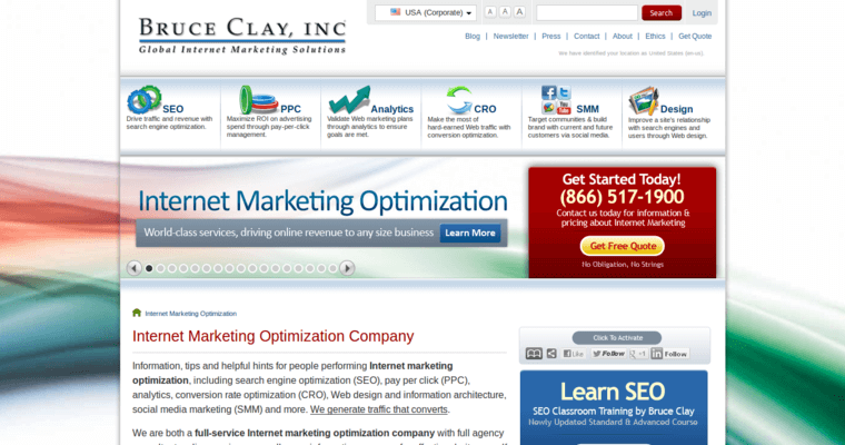 Home page of #11 Best Real Estate SEO Firm: Bruce Clay