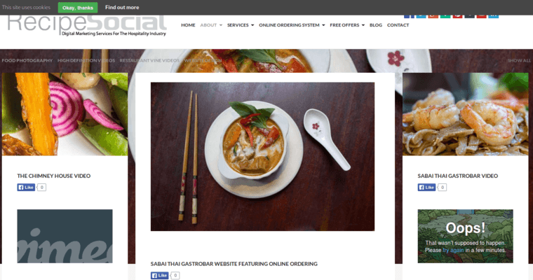 Folio page of #3 Best Restaurant SEO Agency: Recipe Social