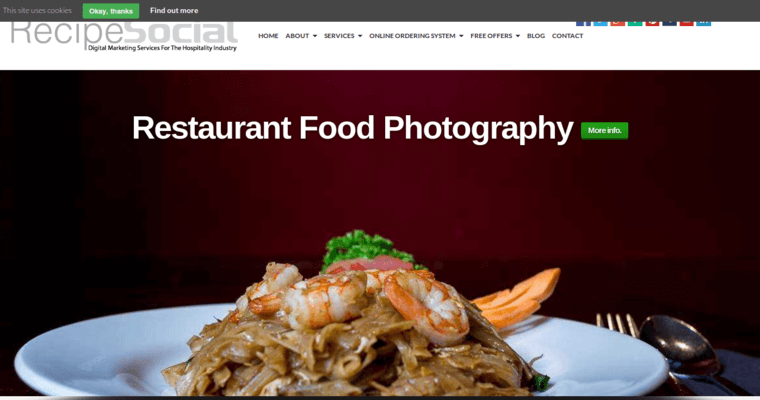 Home page of #3 Top Restaurant SEO Business: Recipe Social