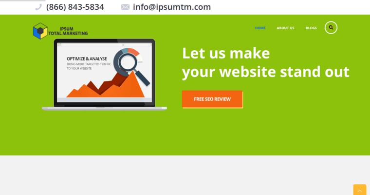 Home page of #1 Leading SF SEO Business: Ipsum Total Marketing