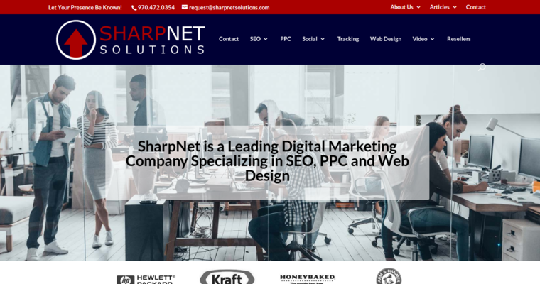 Home page of #4 Best Social Media Marketing Business: SharpNet