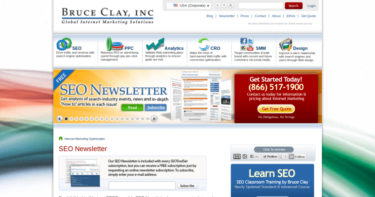 News Page of Top Web Design Firms in California: Bruce Clay