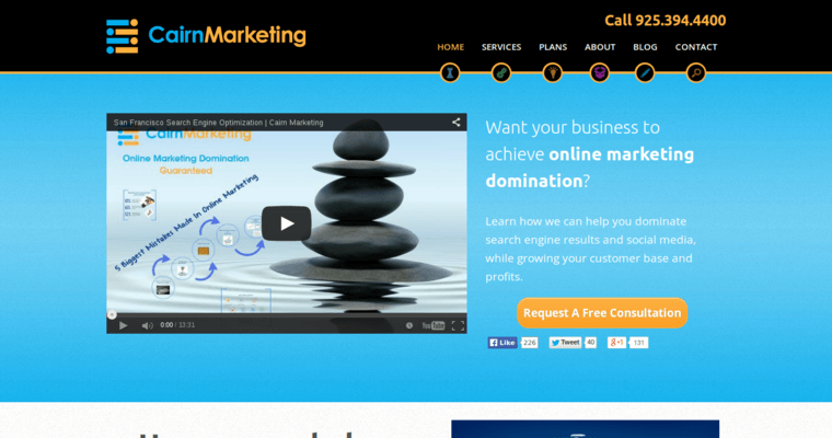 Home Page of Top Web Design Firms in California: Cairgn Marketing