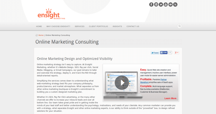 Service Page of Top Web Design Firms in California: Ensight Marketing
