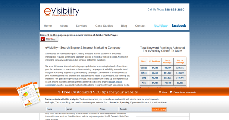 Home Page of Top Web Design Firms in California: eVisibility
