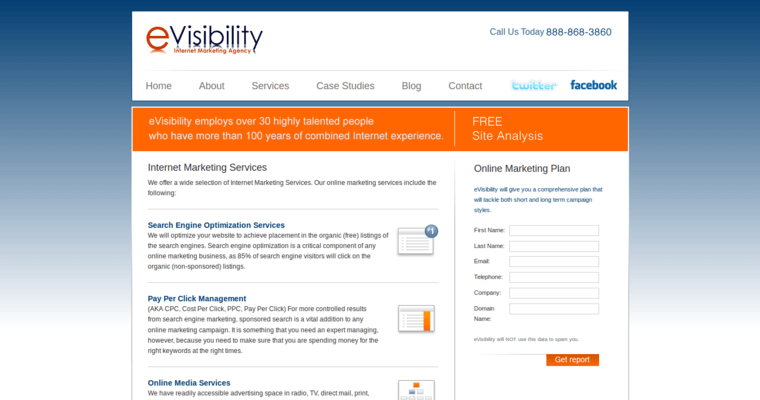 Service Page of Top Web Design Firms in California: eVisibility
