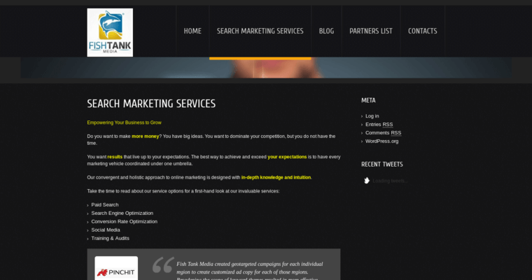 Service Page of Top Web Design Firms in California: Fish Tank Media