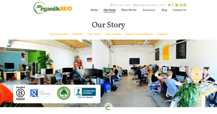 Story Page of Top Web Design Firms in California: Organik SEO