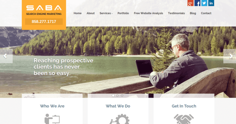 Home Page of Top Web Design Firms in California: Saba