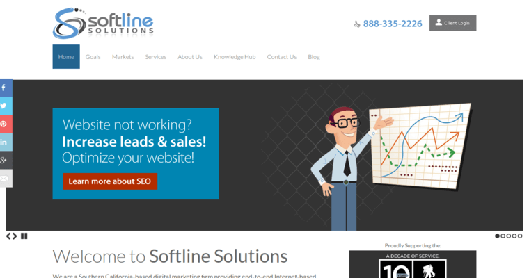 Home Page of Top Web Design Firms in California: Softline