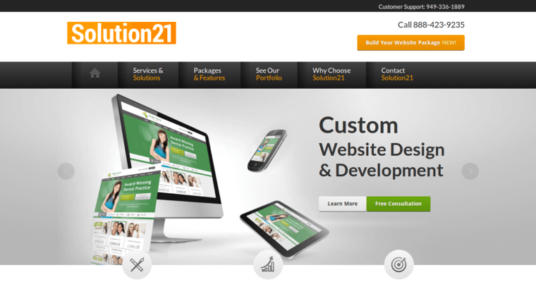 Home Page of Top Web Design Firms in California: Solution21