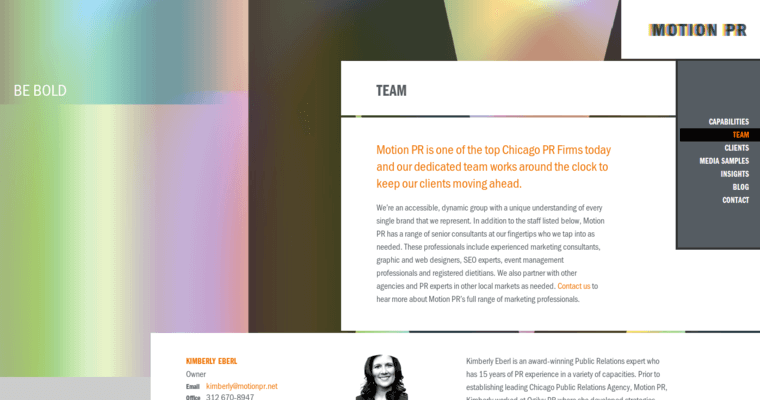 Team Page of Top Web Design Firms in Illinois: Motion PR