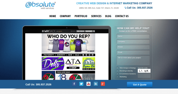 Home page of #4 Best Online Marketing Company: Absolute Web Services