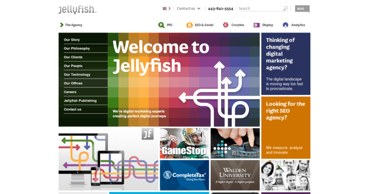 Home page of #17 Best Online Marketing Firm: Jellyfish