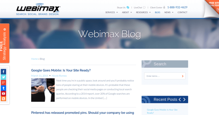 Blog page of #8 Leading SEO Company: WebiMax