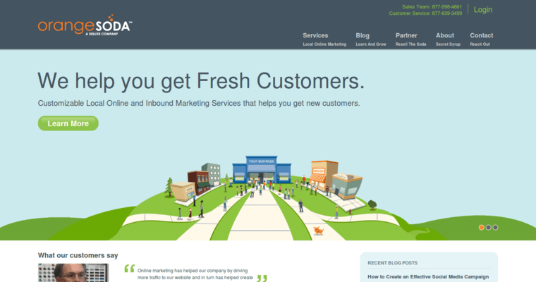 Home page of #13 Best Online Marketing Firm: Orange Soda