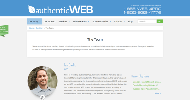 Team page of #16 Leading SEO Firm: Authentic Web