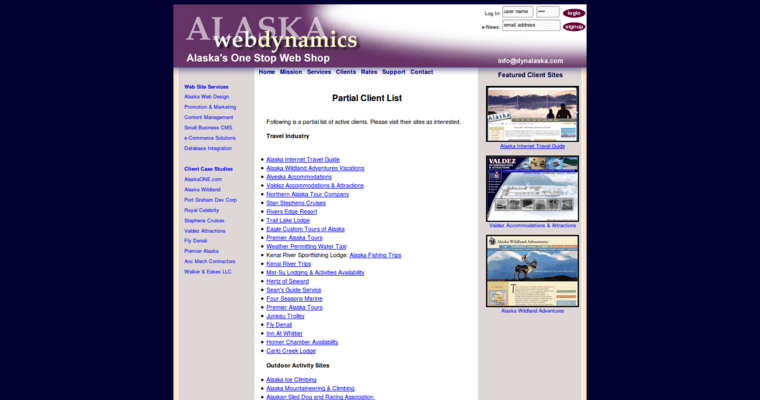 Clients page of #20 Top SEO Company: Dynalaska