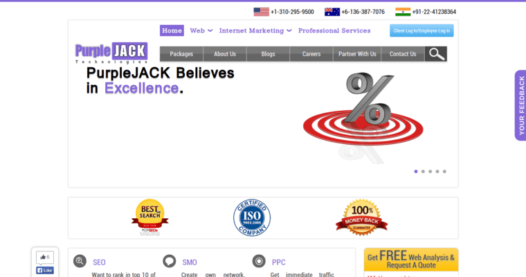 Home page of #18 Best SEO Firm: PurpleJack