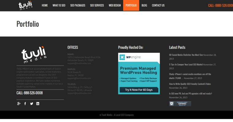 Folio page of #9 Top SEO Company: Tuuli Media