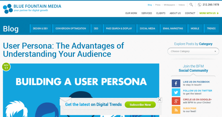 Blog page of #3 Leading SEO Company: Blue Fountain Media