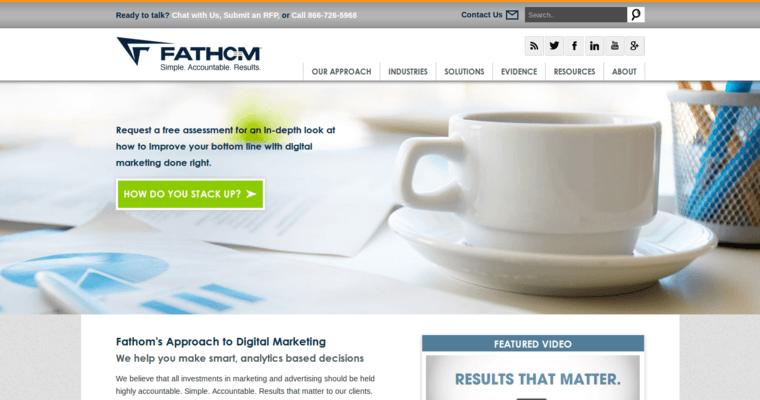 Home page of #18 Best Online Marketing Business: Fathom