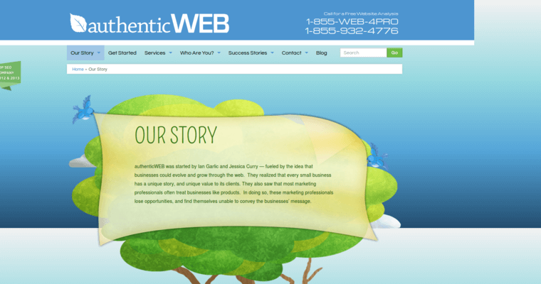 Story page of #11 Best Online Marketing Company: Authentic Web