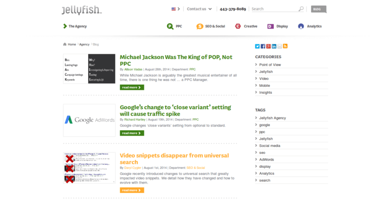 Blog page of #17 Top Search Engine Optimization Business: Jellyfish
