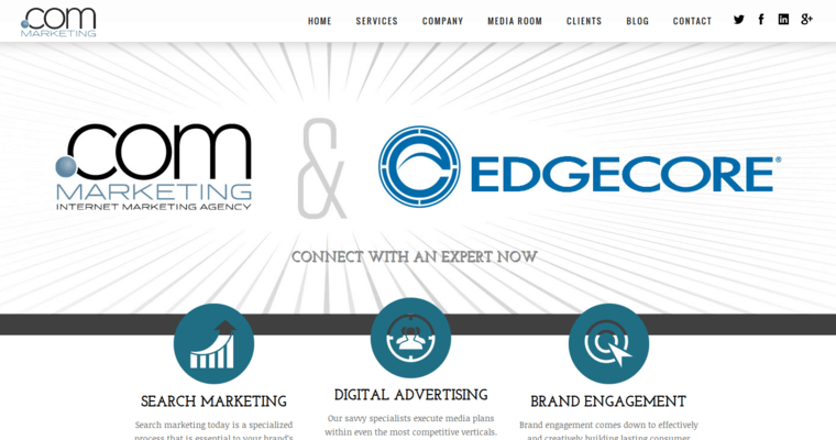 Home page of #19 Leading SEO Company: .Com Marketing