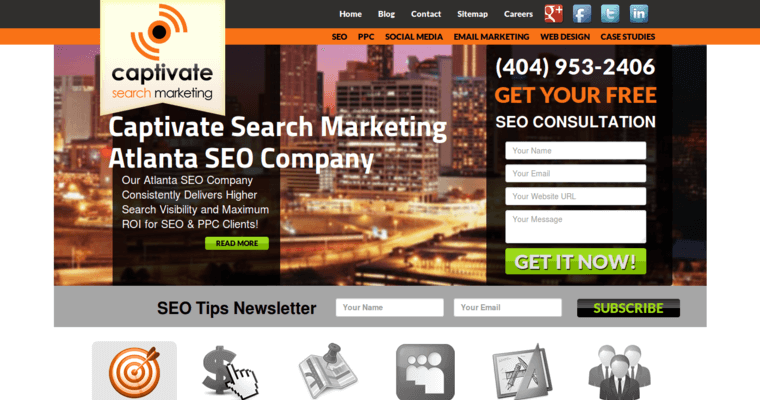 Home page of #14 Top Search Engine Optimization Company: Captivate Search Marketing