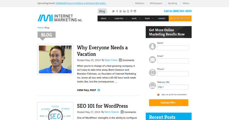 Blog page of #15 Leading Search Engine Optimization Business: Internet Marketing Inc
