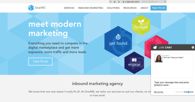 Home page of #8 Top Online Marketing Business: Oneims