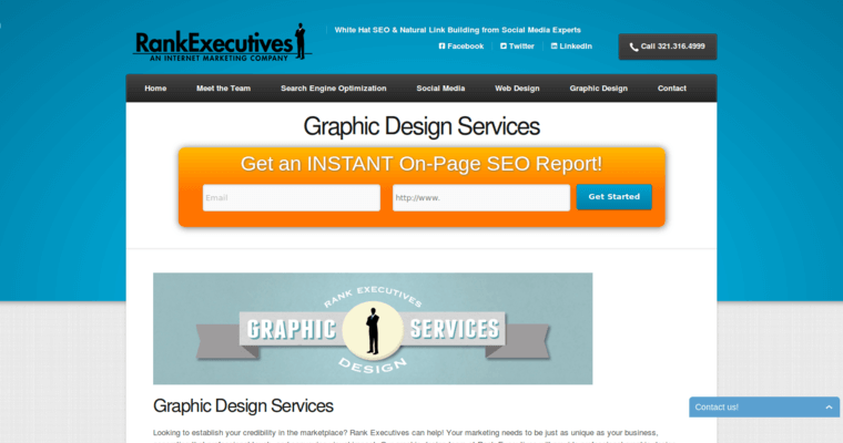 Service page of #19 Top Online Marketing Firm: Rank Executives