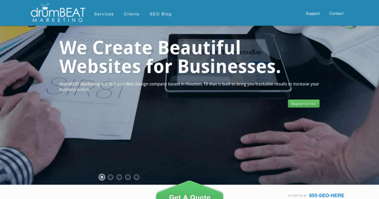Home page of #7 Leading SEO Company: drumBeat Marketing