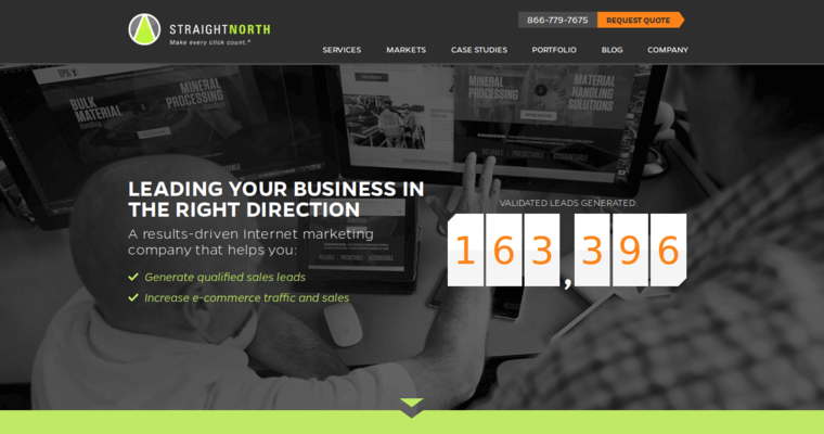 Home page of #17 Best Online Marketing Business: Straight North