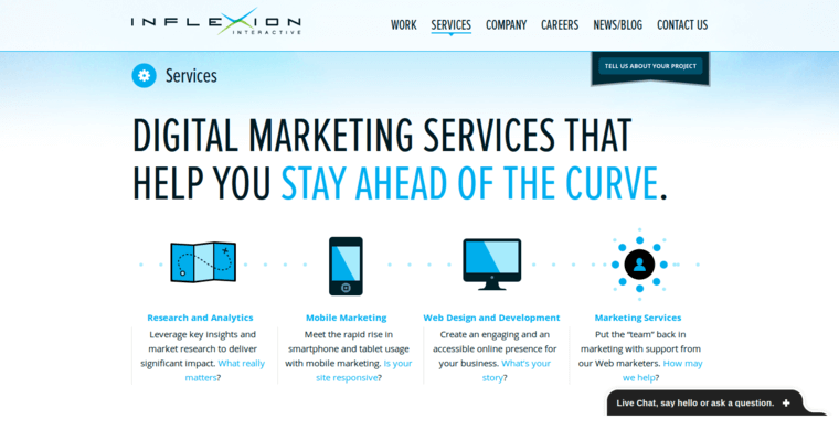Service page of #6 Top Online Marketing Company: Inflexion Interactive